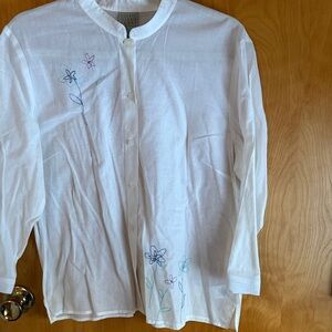 Sigrid Olsen ladies white blouse